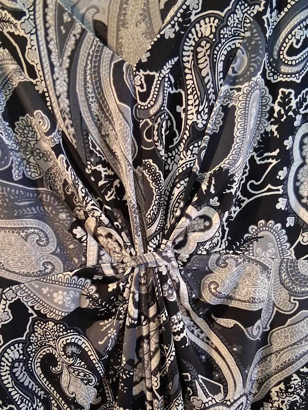 Apt. 9 Black & White Paisley Tie-Front Dress